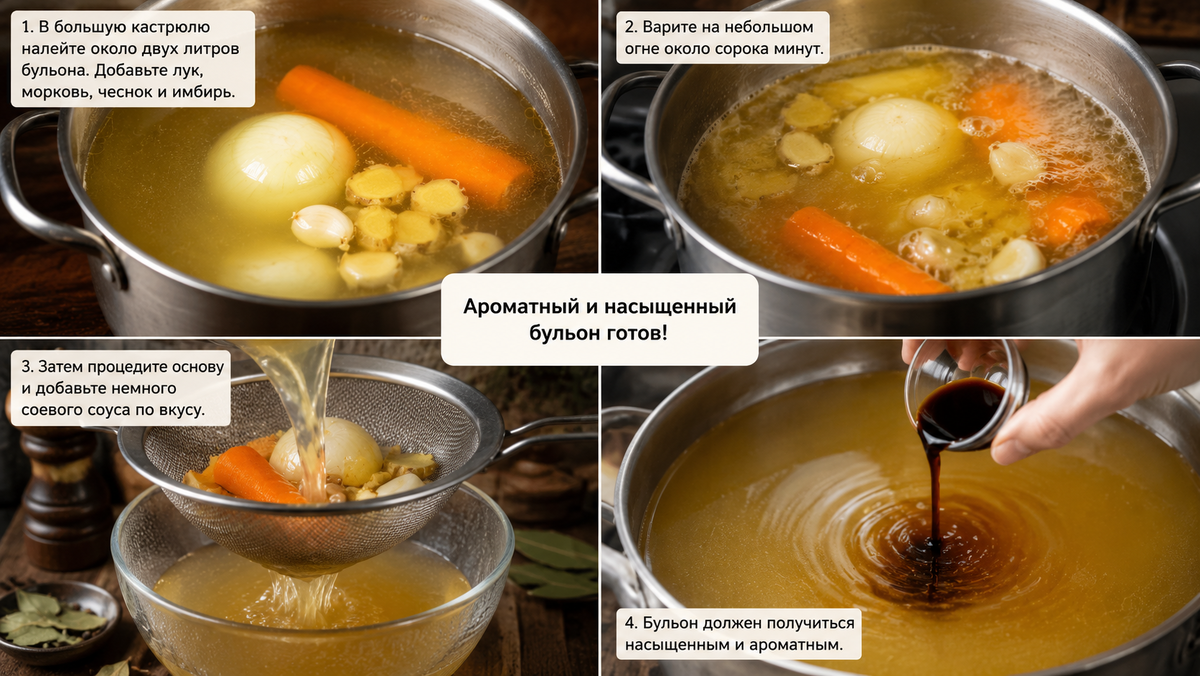 Подготовьте ароматный бульон