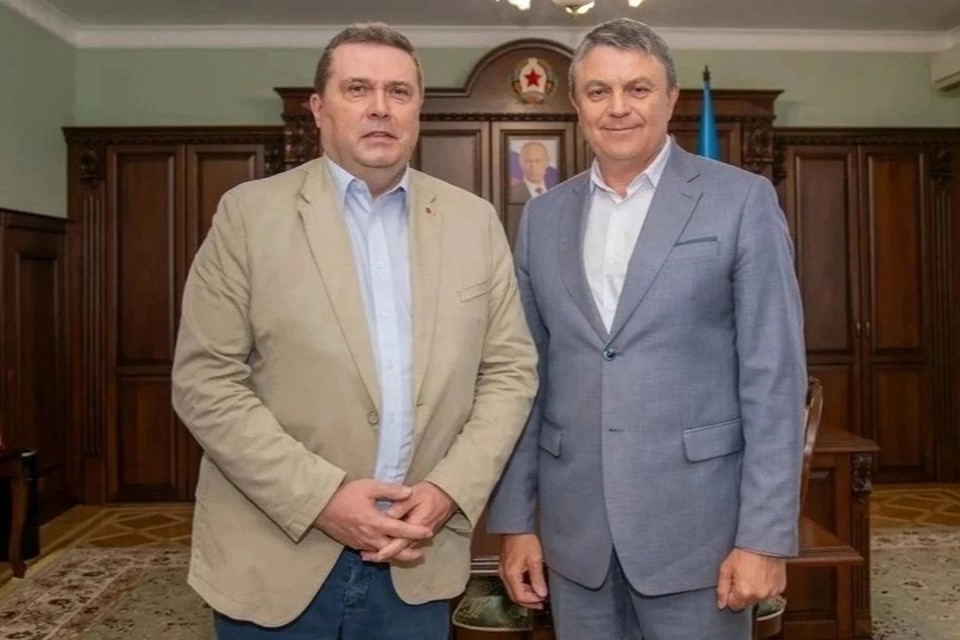    Глава ЛНР встретился с председателем Союза журналистов России Соловьевым. ФОТО: АГ ЛНР