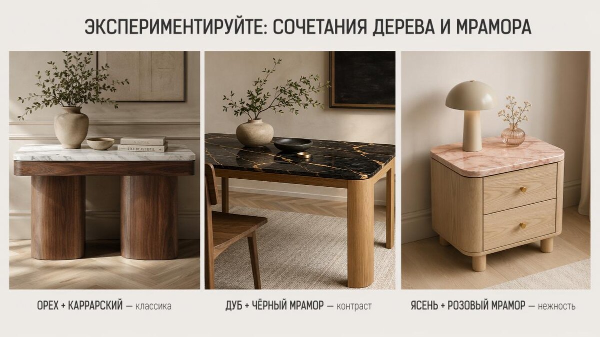 Мрамор и металл в интерьере