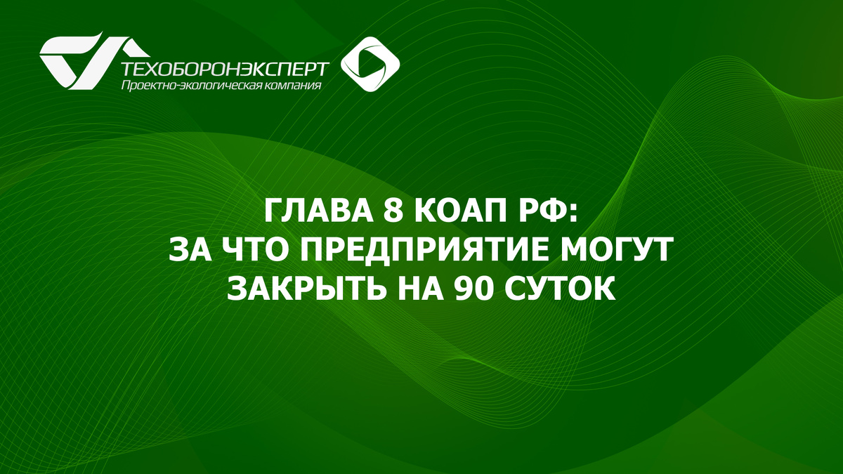 Глава 8 КоАП РФ: за что предприятие могут закрыть на 90 суток.