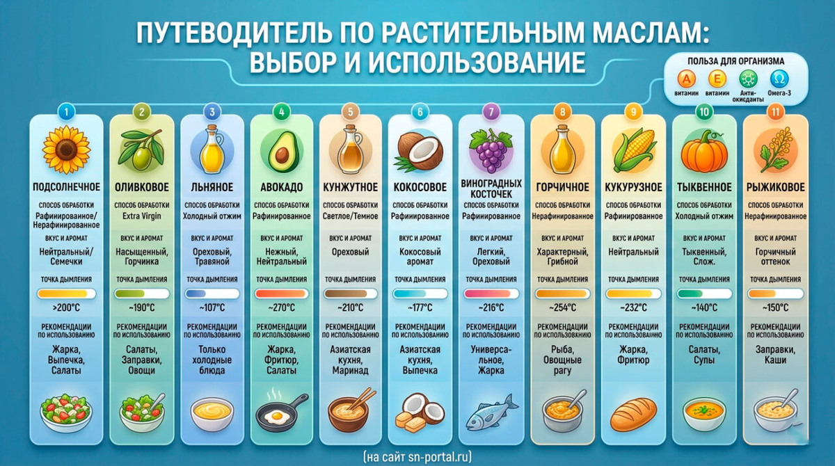 Как правильно выбрать растительное масло для жарки и салатов: гид по 11 видам Дмитрий Петров📷
