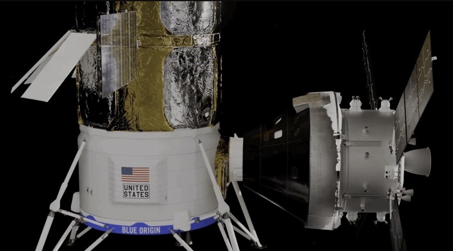 Корабль "Орион" состыкованный с лунным модулем Blue Moon Mark 2