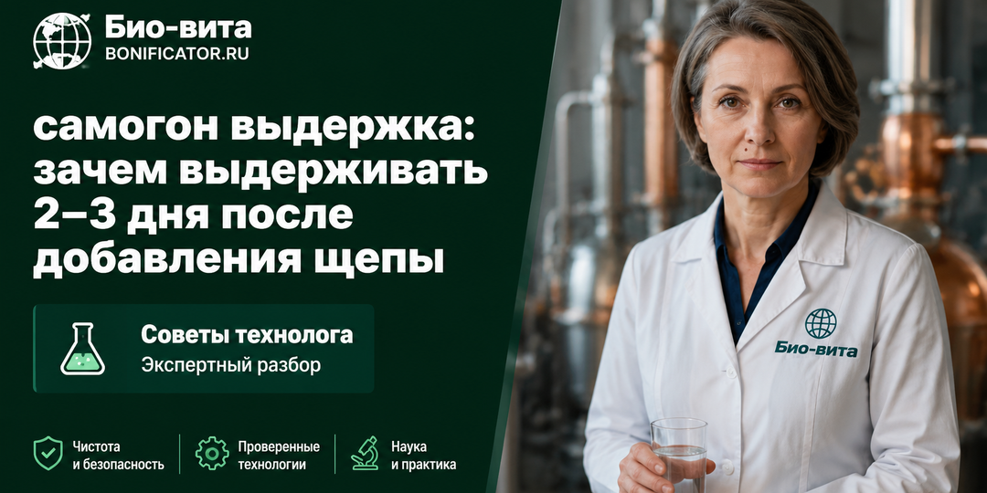 Самогон: выдержка 2–3 дня после добавления щепы