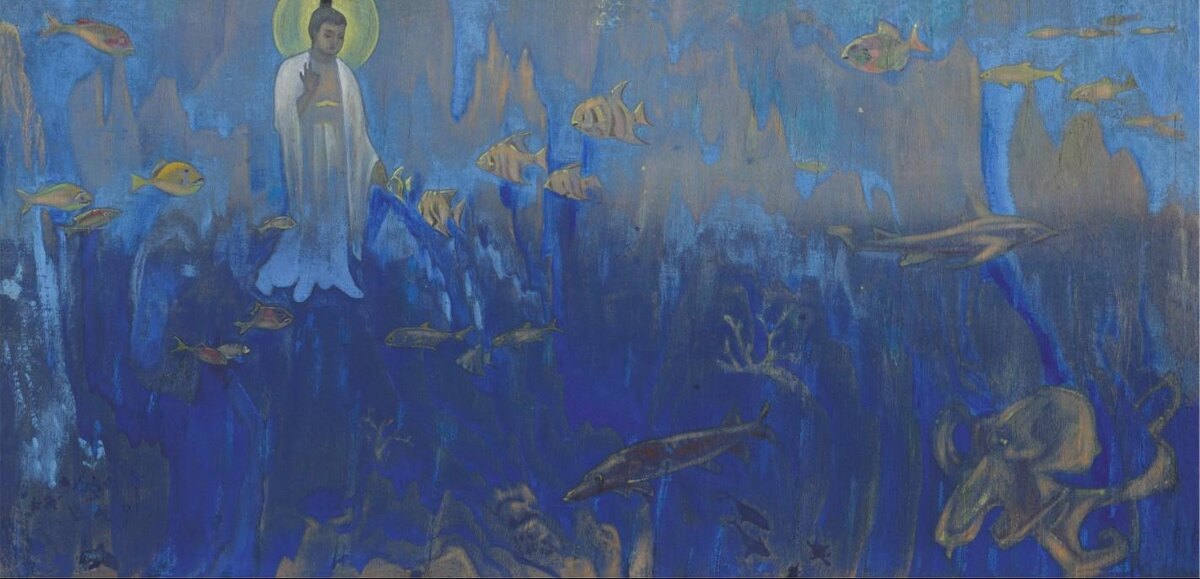 Н.К. Рерих. Будда Испытатель (Будда в подводном царстве). 1926-1927
