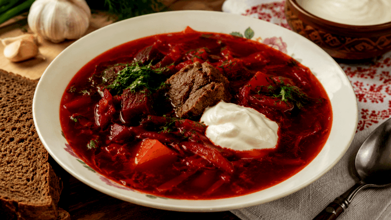 Вкусный ароматный борщ