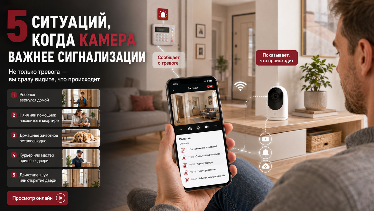 5 ситуаций, когда камера важнее сигнализации