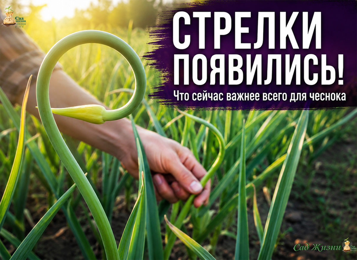 Чеснок выпустил стрелки — начинается самый важный этап формирования головки
