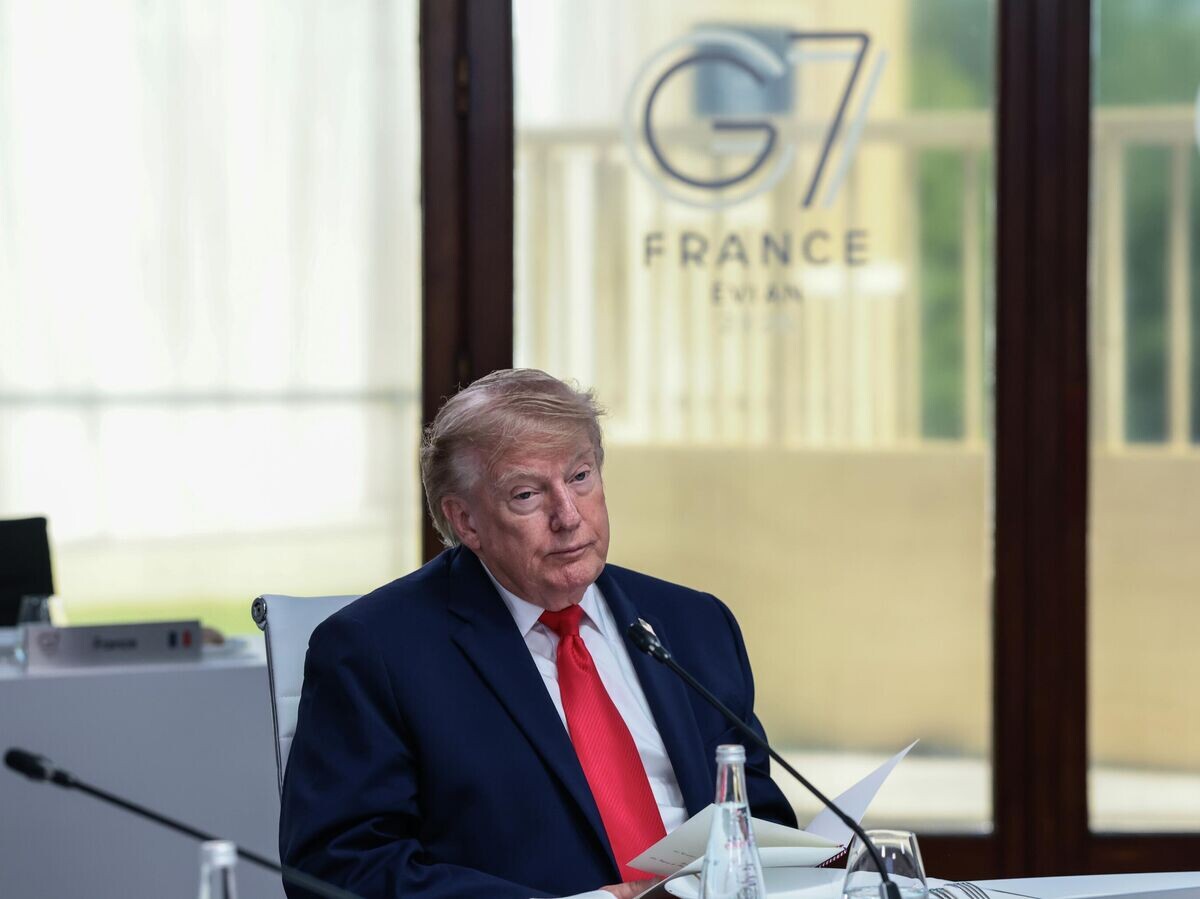    Президент США Дональд Трамп на саммите G7 во Франции | © AP Photo / Evelyn Hockstein