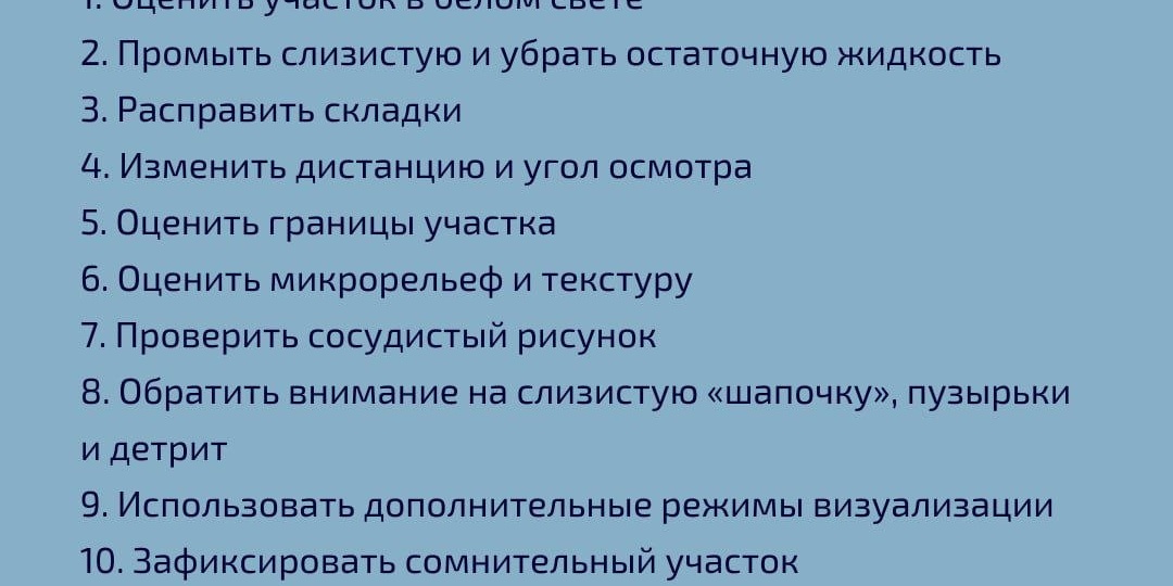 Чек-лист осмотра плоских поражений