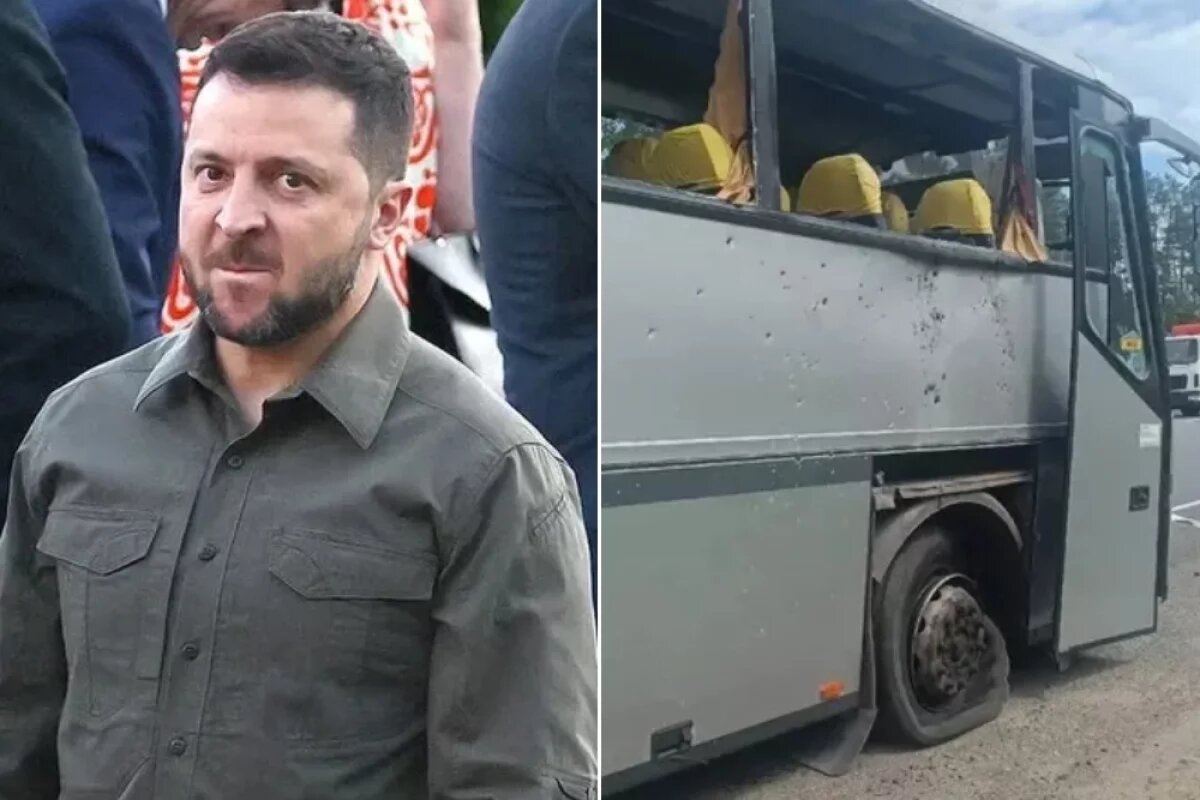    Владимир Зеленский; 17 июня в Брянской области украинский беспилотник самолетного типа атаковал автобус с детской футбольной командой из Белоруссии, которая ехала на отдых в Геленджик.