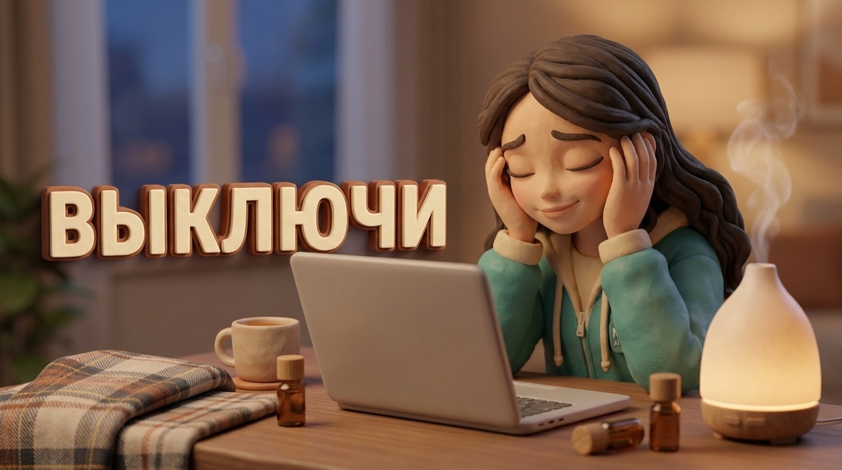   
Мира рядом с диффузором напоминает: выходные начинаются не с дел, а с смены атмосферы.