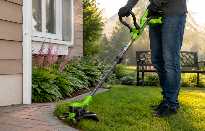Тихий триммер Greenworks G24LT301