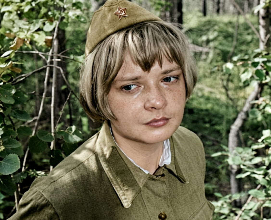Екатерина Маркова в фильме «А зори здесь тихие», 1972 год