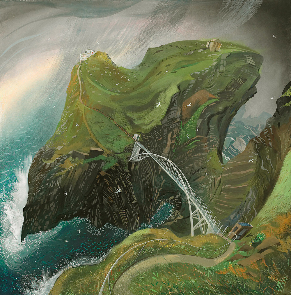 Голова Мизена (Mizen Head). Гуашь и пастель .. Источник изображения : Яндекс картинка.