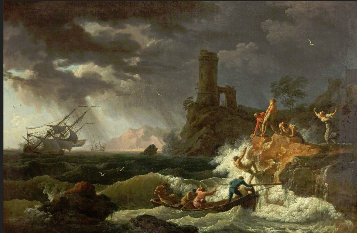 Клод Жозеф Верне. "Полдень, буря и кораблекрушение". Ок. 1760
