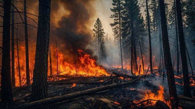 пожар в лесу