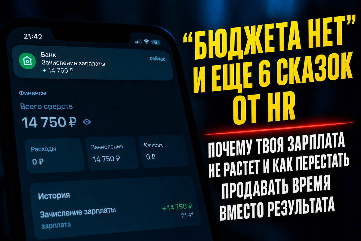 Крупный план экрана телефона с уведомлением о зачислении маленькой зарплаты на темном фоне. Причины, почему у сотрудника маленькая зарплата.