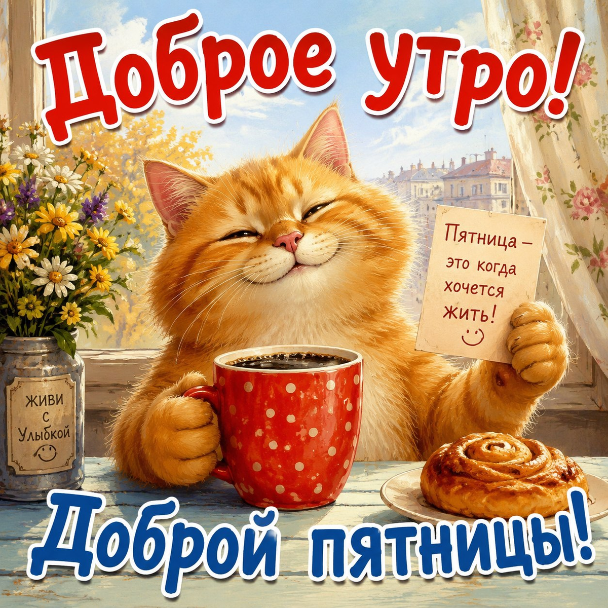 Открытка Доброе утро! Доброй пятницы!