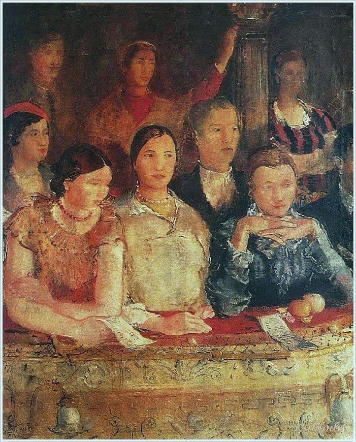 Работницы Уралмаша в ложе театра. Картина Ю. И. Пименова,  1934 г. 