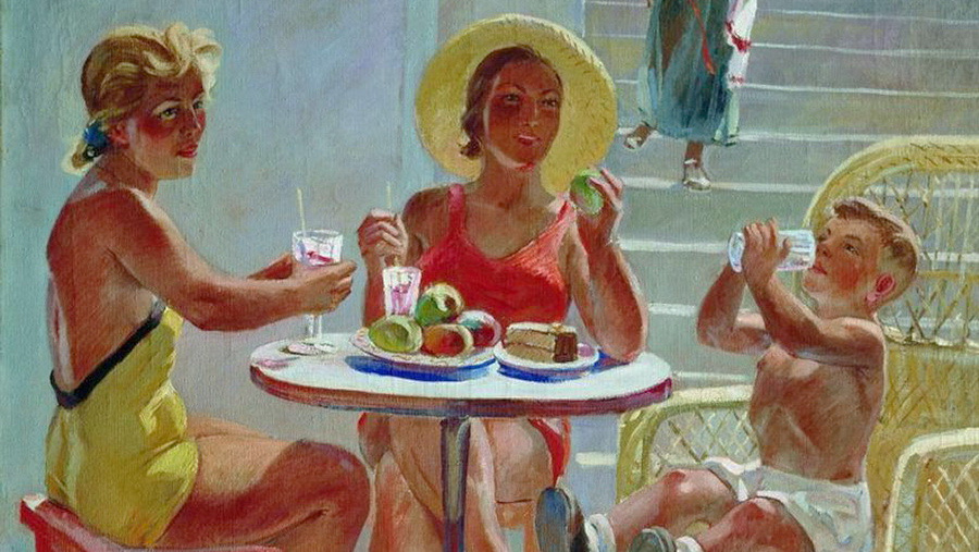     Александр Дейнека. В Крыму (фрагмент). 1956