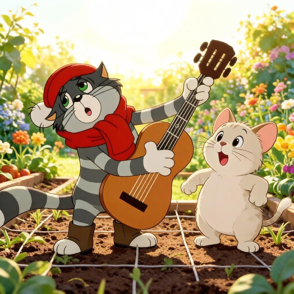 Чтобы овощи и остальная дачная флора росли, необходима задушевная песня.