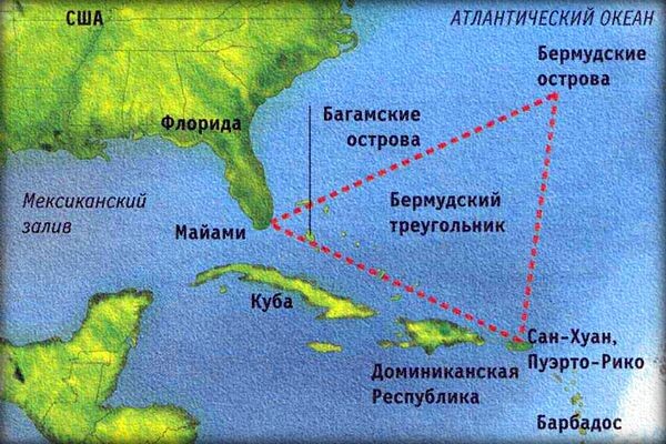 Границы бермудского треугольника.