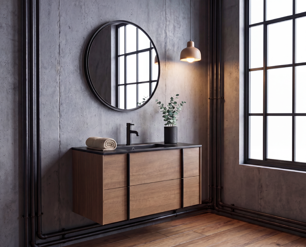 Подвесная тумба Allen Brau Reality  в интерьере Industrial Chic