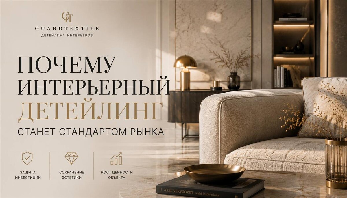 Красивый интерьер — это только начало. Настоящая ценность заключается в том, чтобы сохранить его безупречный вид на долгие годы. В этой статье эксперты GuardTextile рассказывают, почему интерьерный детейлинг становится новым стандартом рынка и как он помогает защитить инвестиции в премиальный интерьер