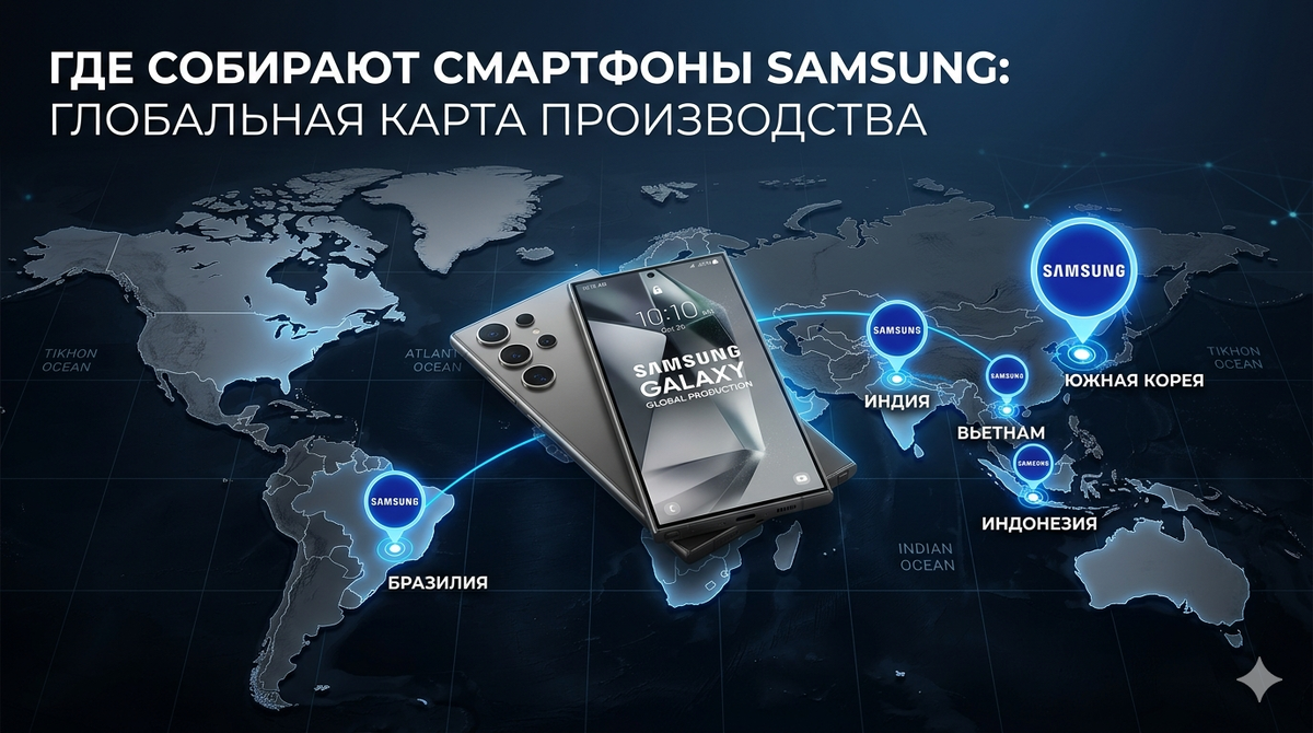 Где собирают смартфоны Samsung: глобальная карта производства