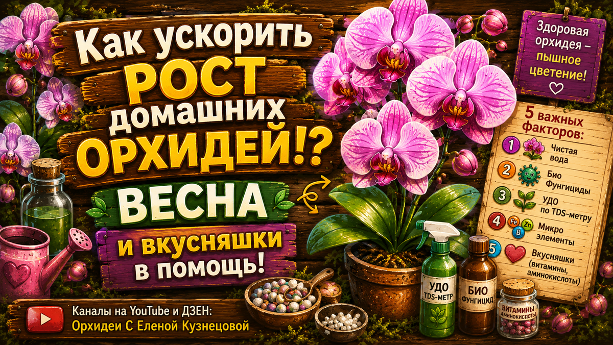 Как ускорить рост домашних орхидей!? ВЕСНА и вкусняшки в помощь! Орхидеи С Еленой Кузнецовой