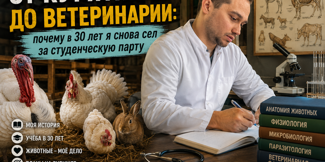 🩺 От курятника до ветеринарии: почему в 30 лет я снова сел за студенческую парту