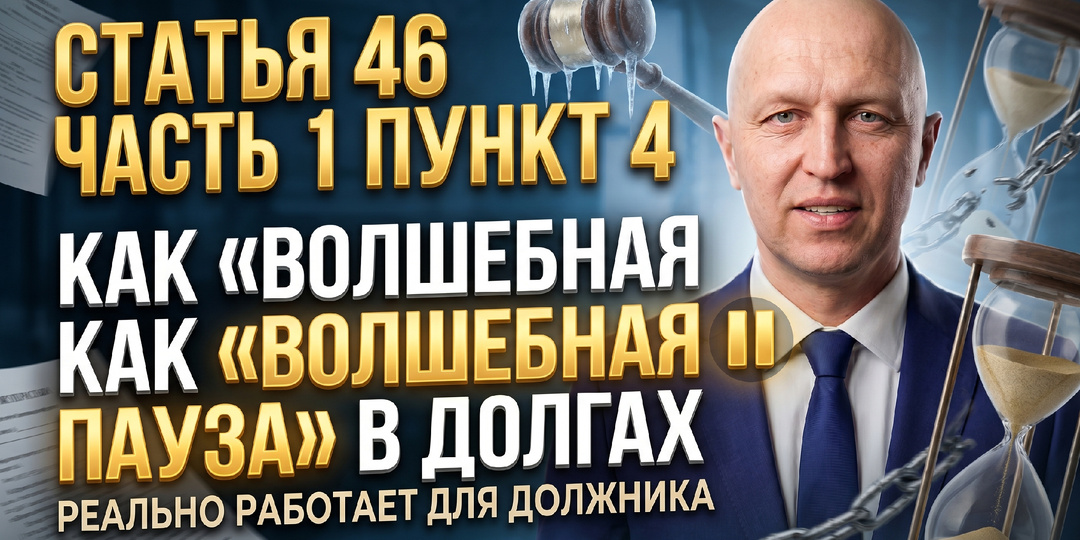 Статья 46 часть 1 пункт 4: как «волшебная пауза» в долгах реально работает для должника