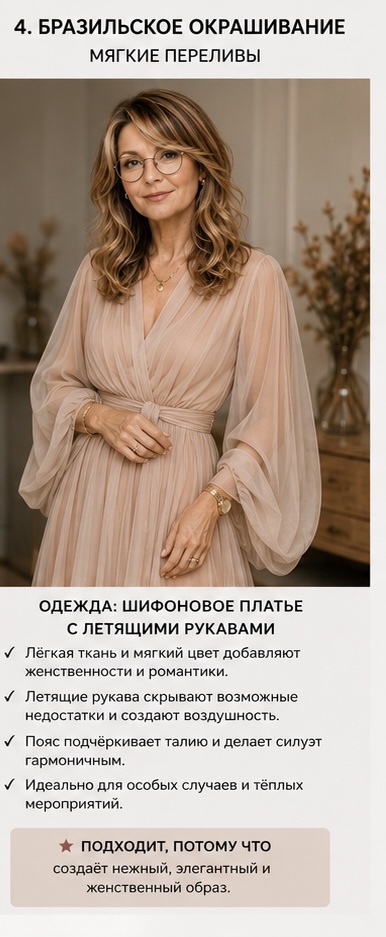 Бразильское окрашивание и шифоновое платье
