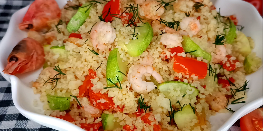 📌 Кускус с креветками и овощами - очень вкусно и полезно