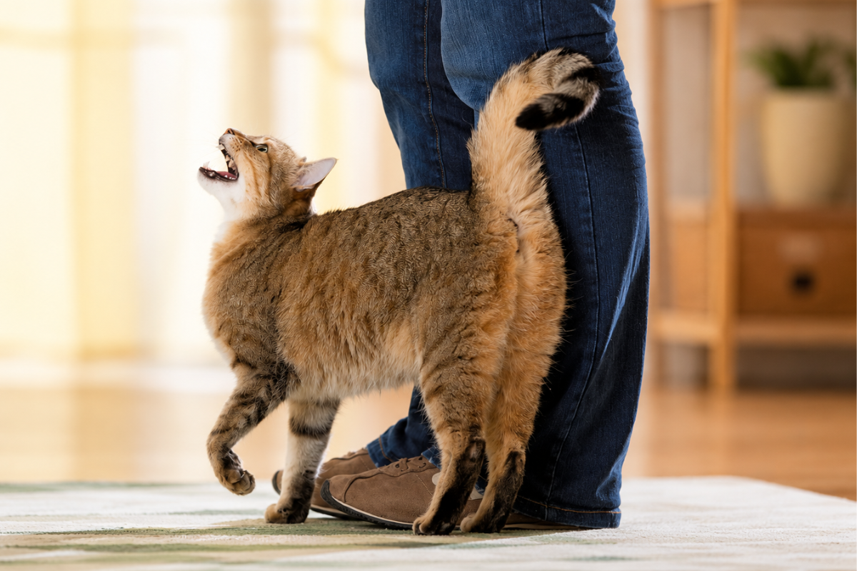Кошка мяукает 