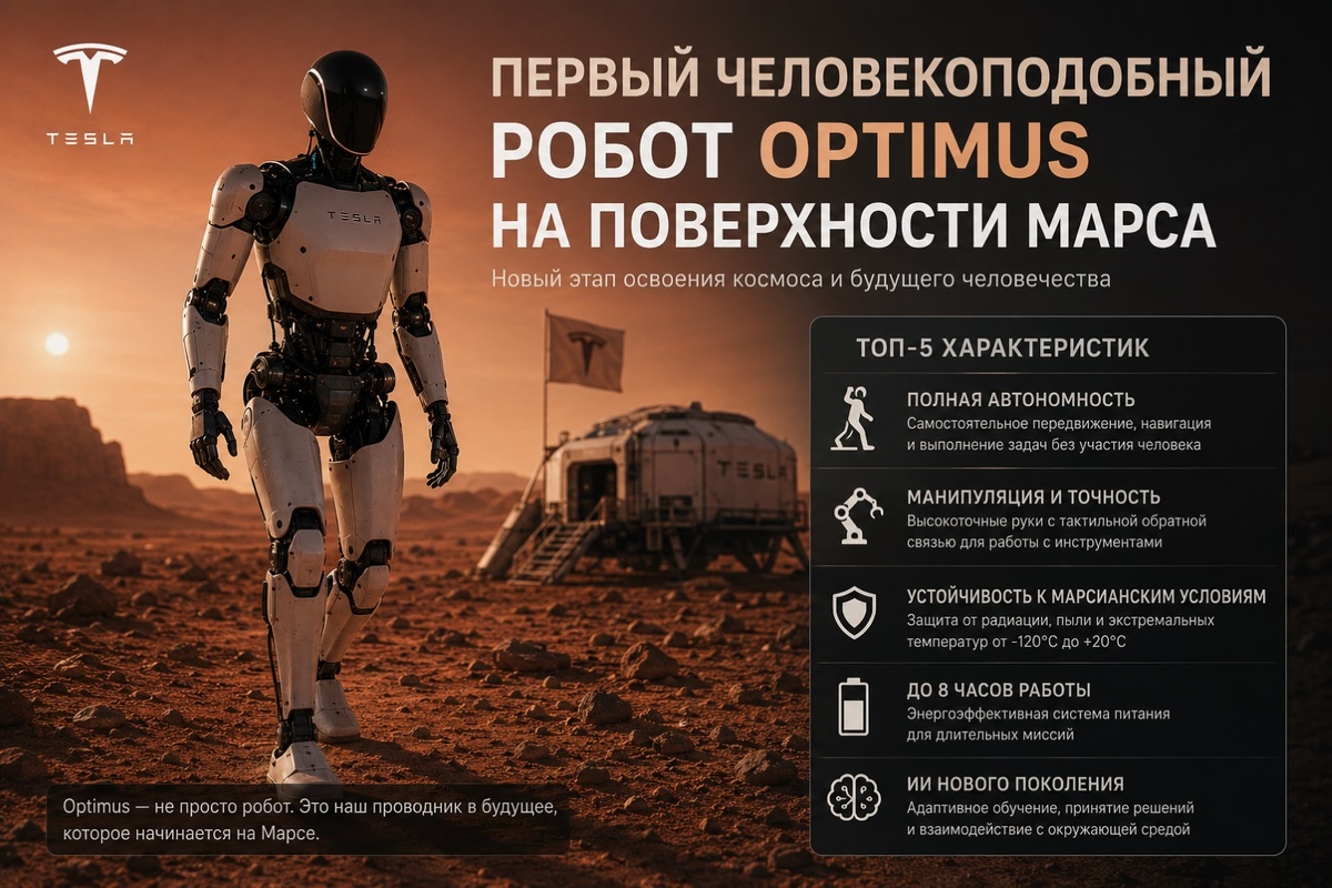 человекоподобный робот Optimus - характеристики