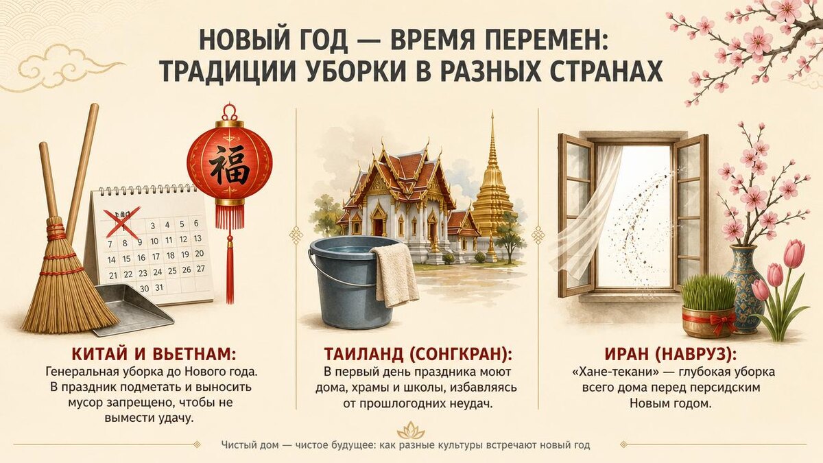 Новогодние традиции уборки