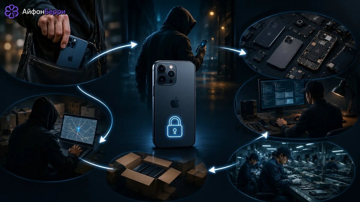 Украденный iPhone часто пытаются разблокировать не взломом, а через фишинг и кражу данных Apple ID.