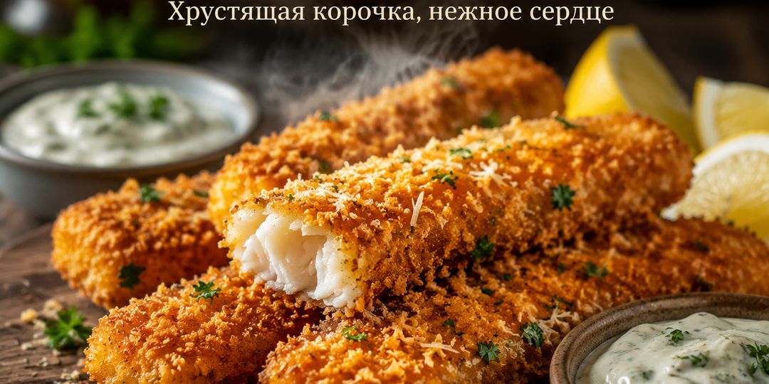 Домашние рыбные палочки Хрустящая корочка, нежное сердце