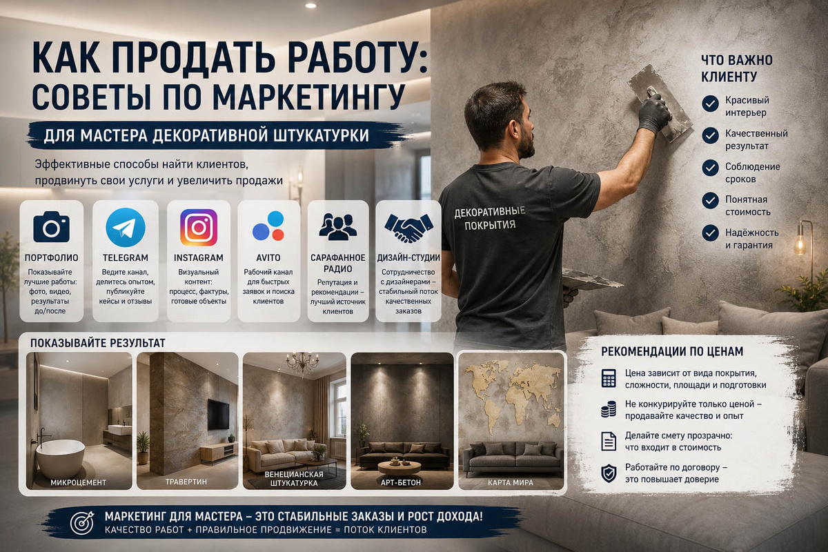 Как продать услуги декоративной штукатурки: где искать клиентов и как увеличить продажи 