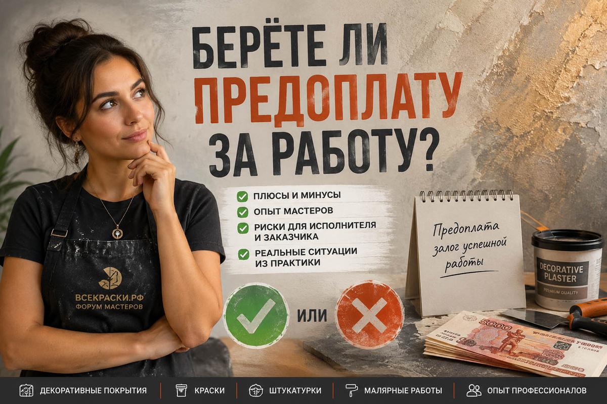 Берёте ли предоплату за работу? Мнение мастеров декоративной штукатурки и отделки 