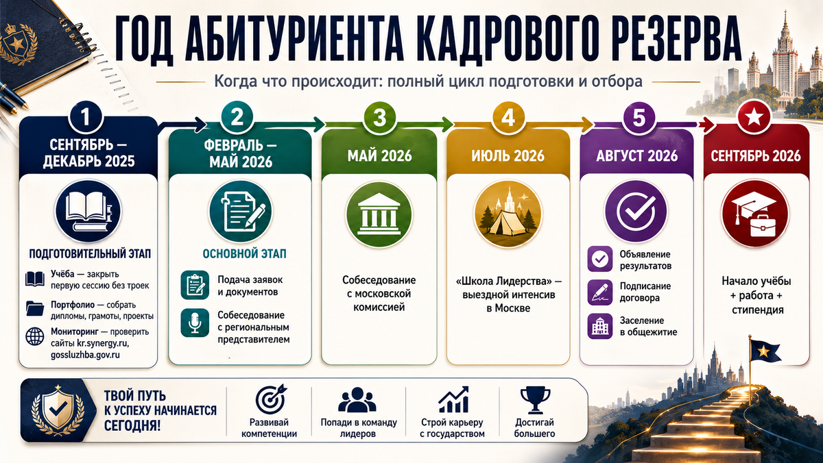 Как выглядит год абитуриента кадрового резерва. 