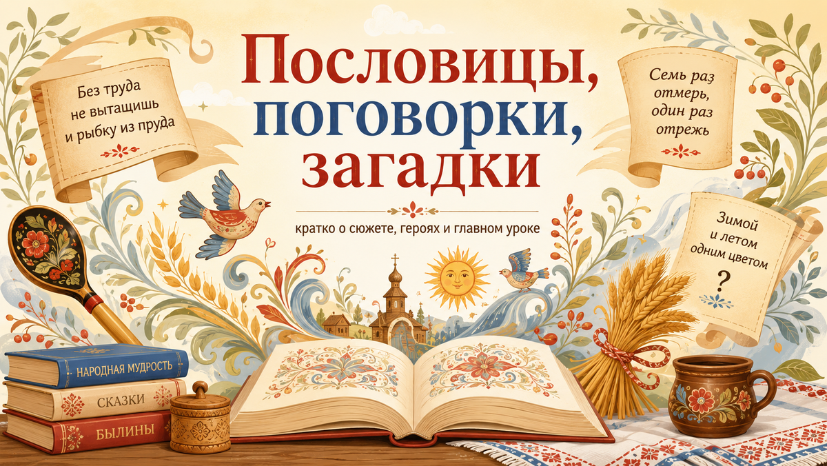 Пословицы, поговорки, загадки