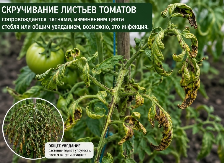 листья томатов скручиваются