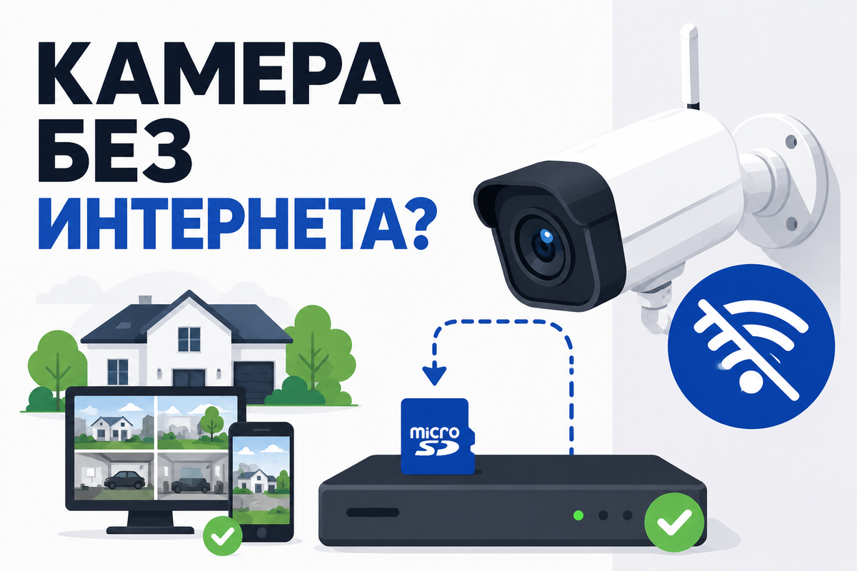 Интернет нужен не для записи видео, а для удалённого доступа к камерам через смартфон.