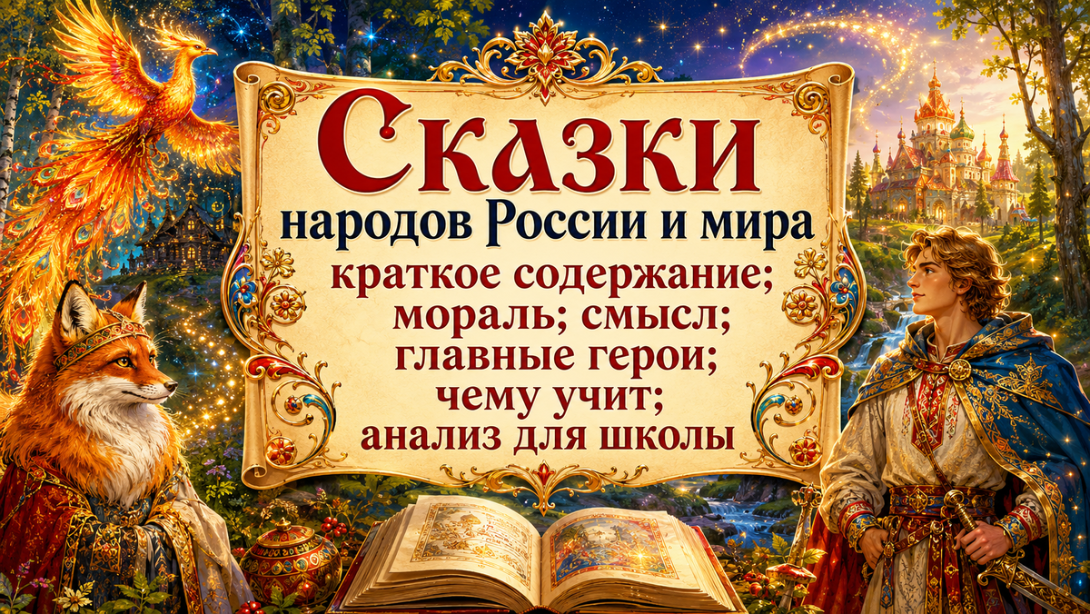 Сказки народов России и мира: кратко о сюжете, героях и главном уроке