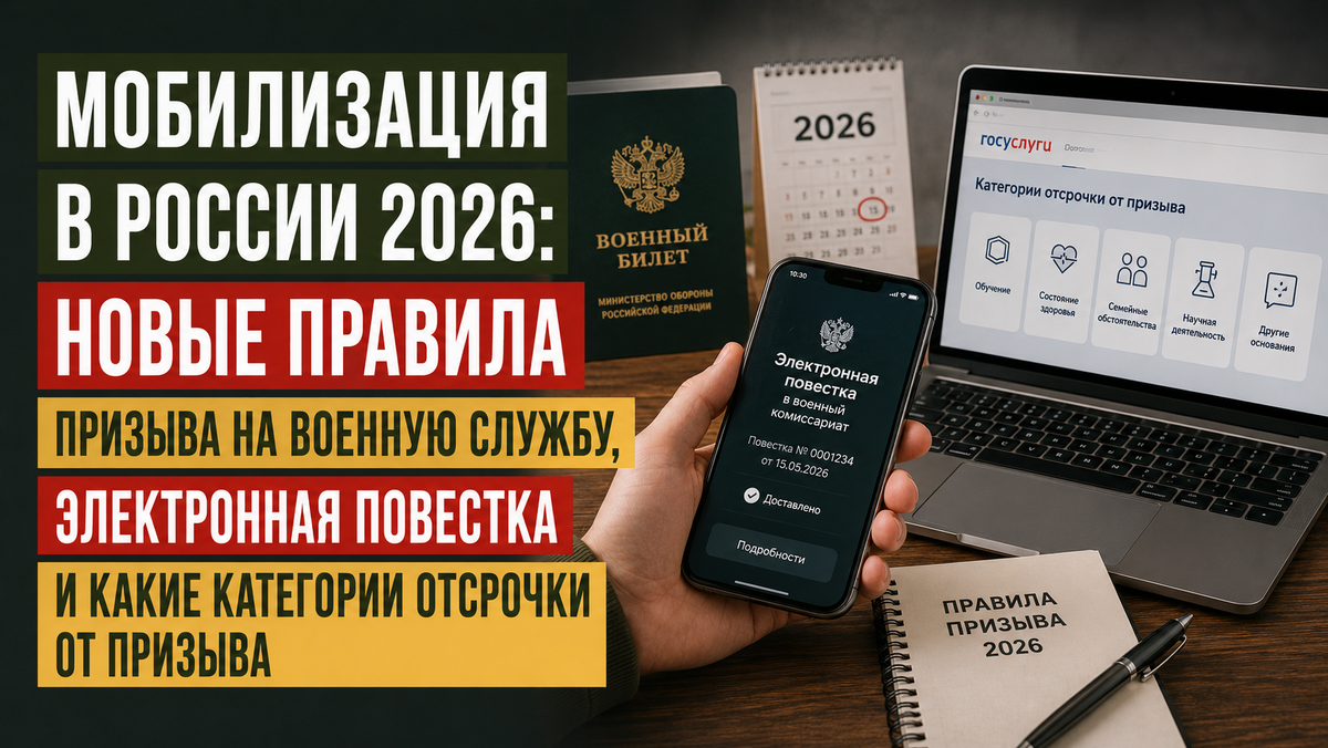 Мобилизация в России 2026: новые правила призыва на военную службу, электронная повестка в военкомат и какие категории отсрочки от призыва