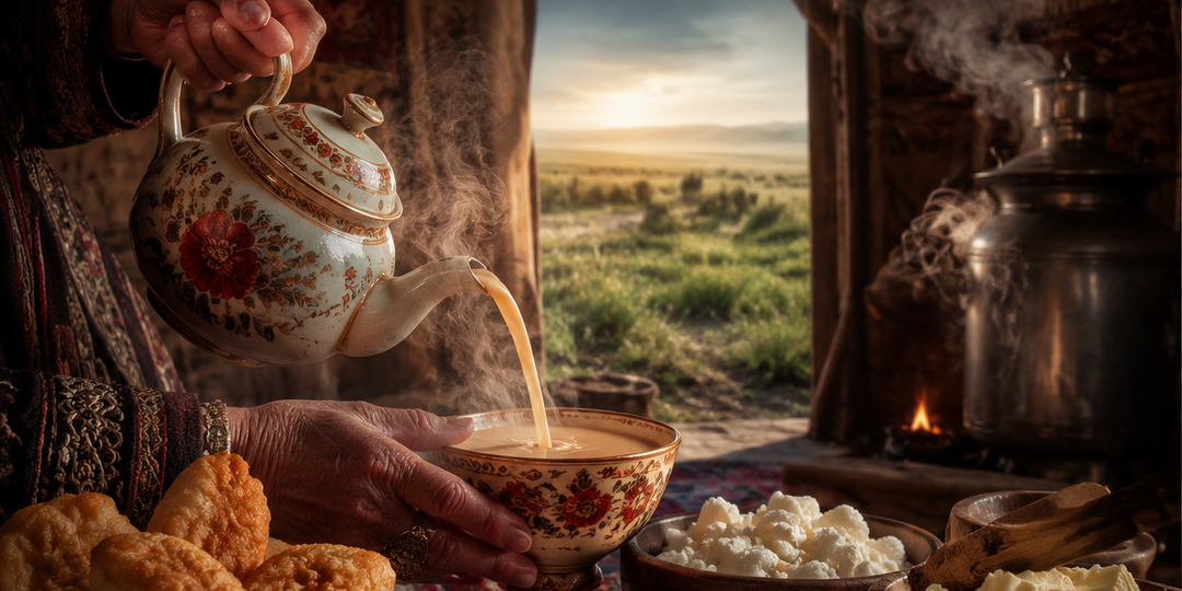 Вот тебе настоящий Қазақша шай (Казахский чай), как его делают бабушки в аулах