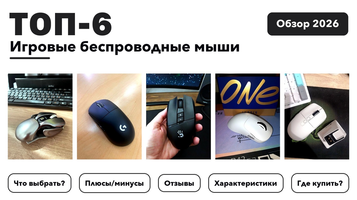 Лучшие игровые беспроводные мыши 2026: лучшее из более 310 товаров с высоким рейтингом