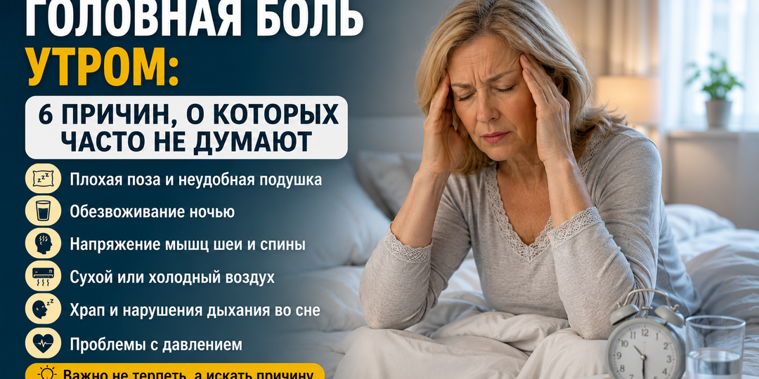 Головная боль утром: 6 причин, о которых часто не думают?